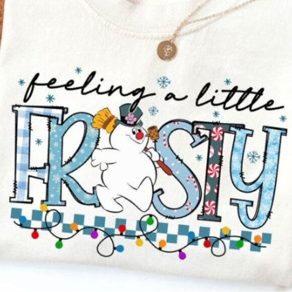 Feeling A Little Frosty Shirt, Cute Snowman Tee - Picture 2 of 4